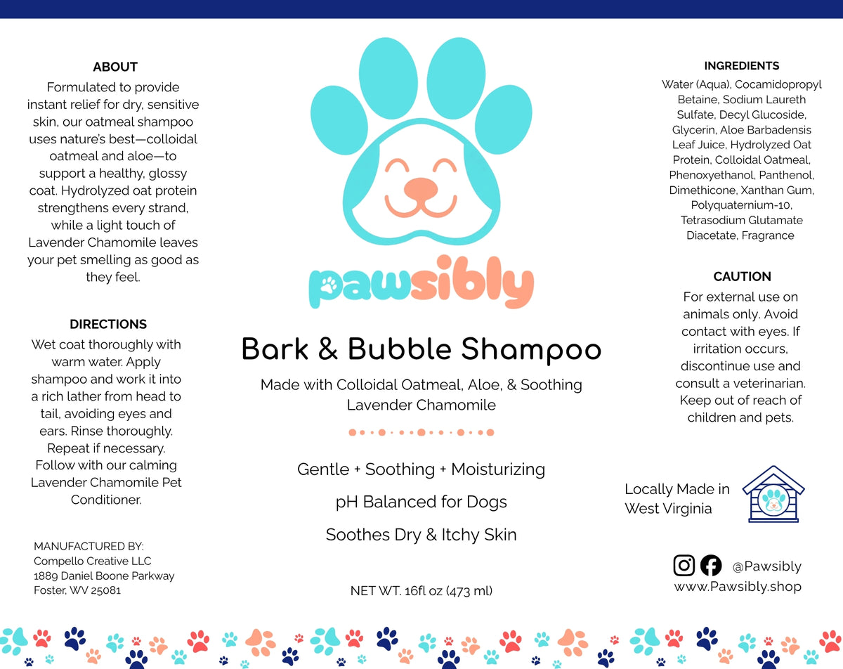 Bark & Bubble Colloidal Oatmeal Pet Shampoo