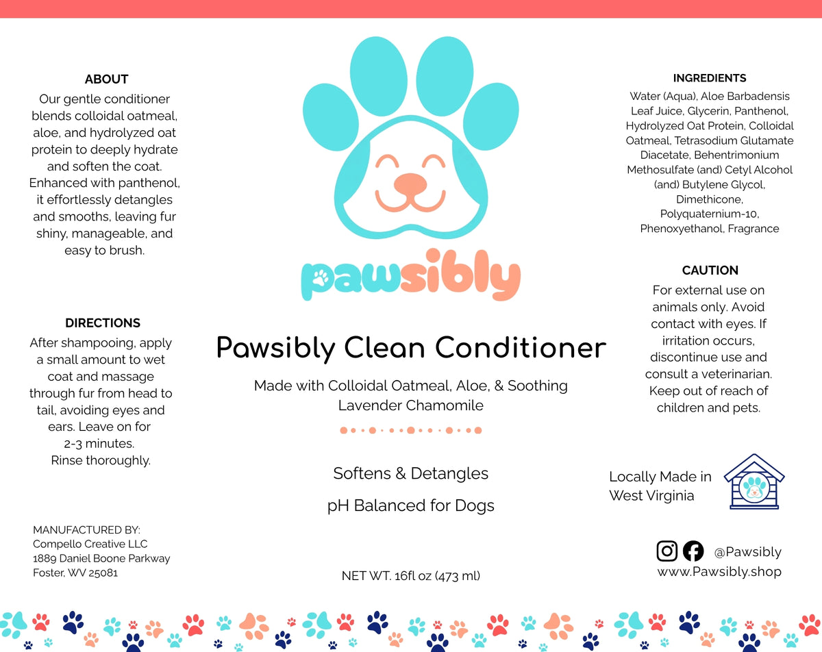 Pawsibly Clean Colloidal Oatmeal Pet Conditioner