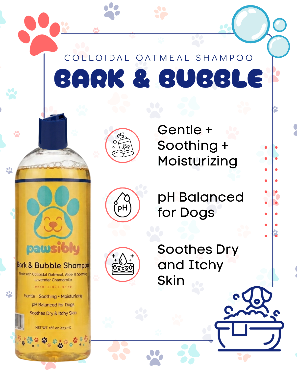 Bark & Bubble Colloidal Oatmeal Pet Shampoo