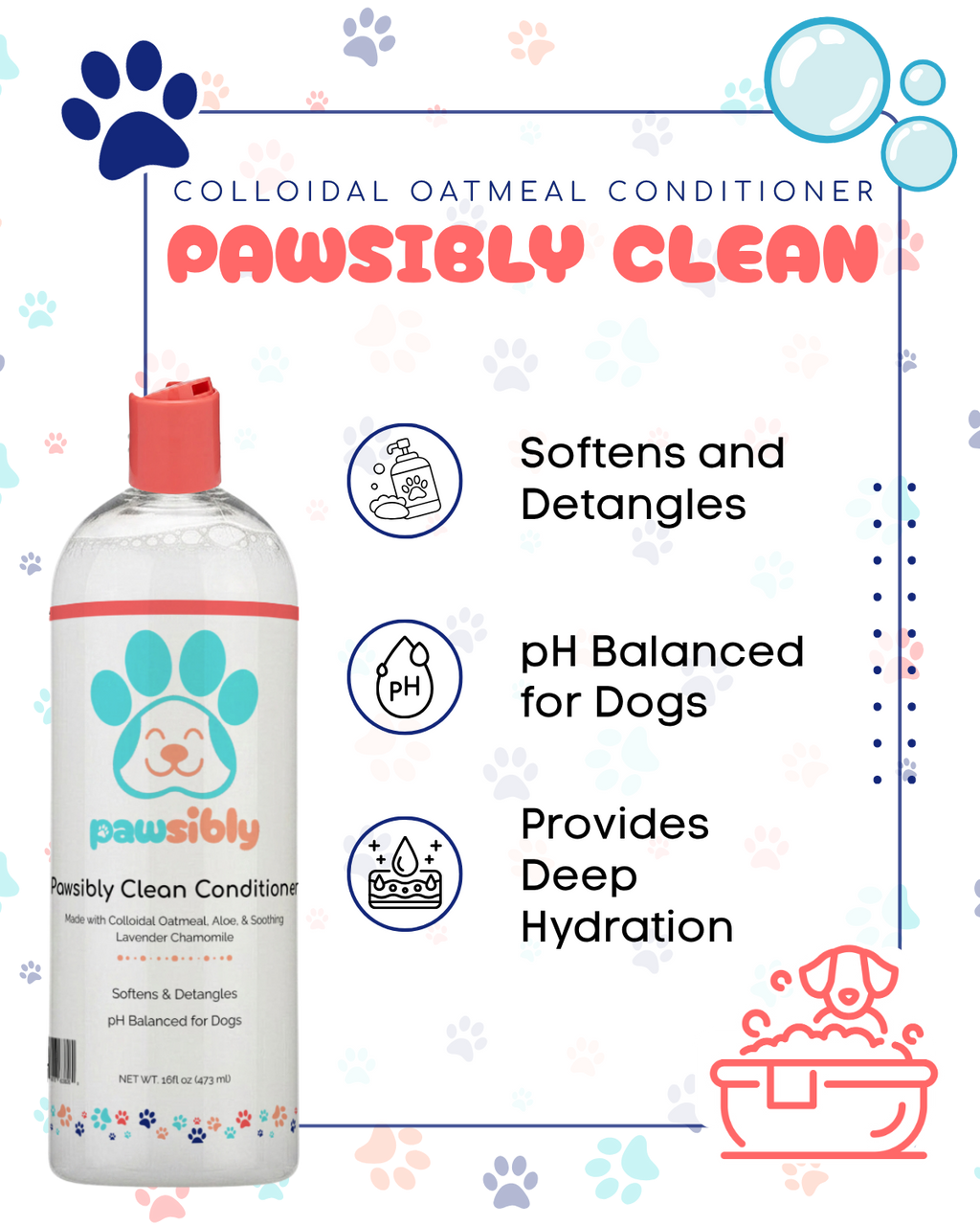 Pawsibly Clean Colloidal Oatmeal Pet Conditioner