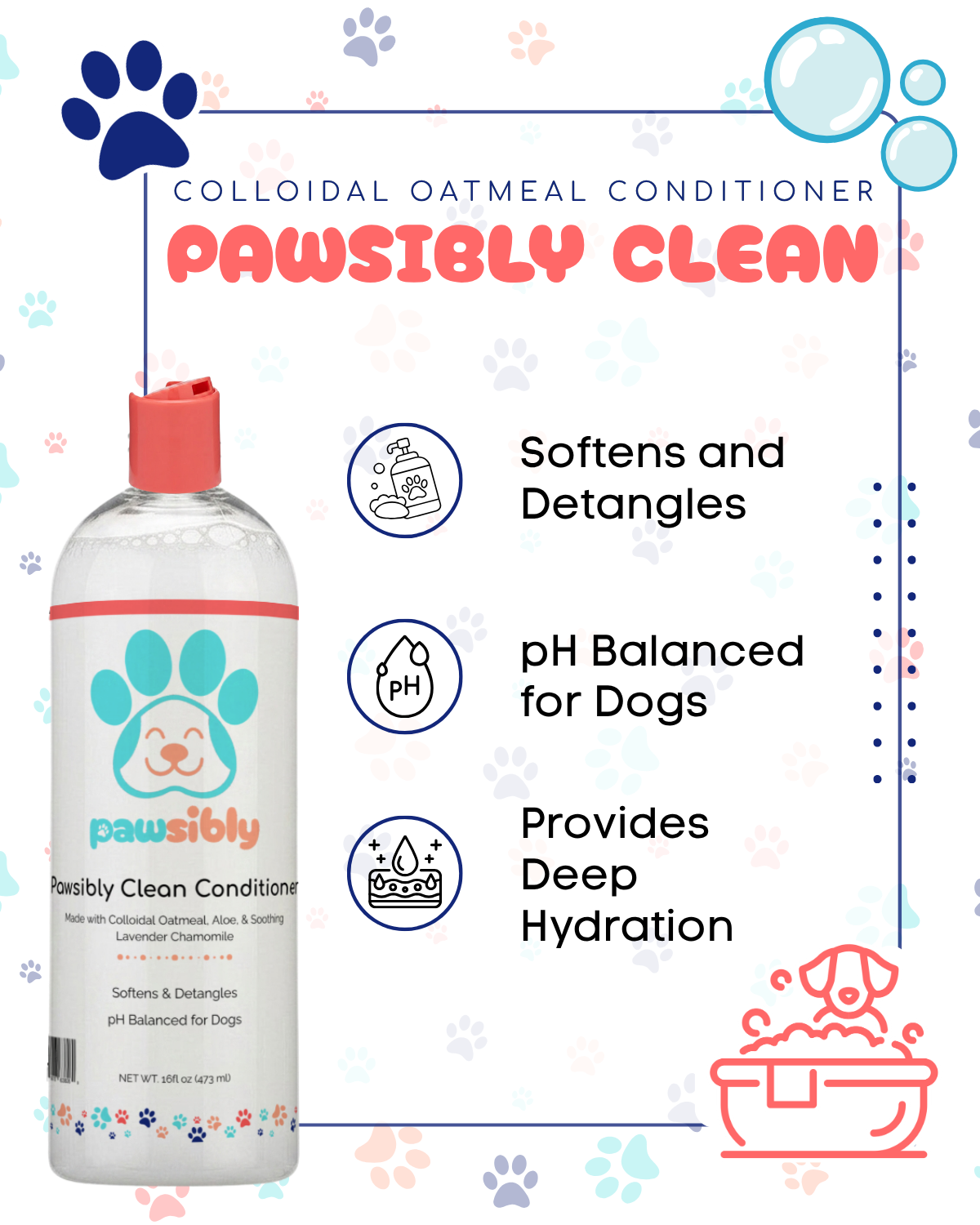 Pawsibly Clean Colloidal Oatmeal Pet Conditioner